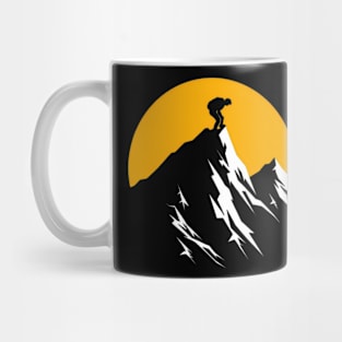 Mountain top orange sun Mug